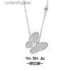 Top Luxury Fine Women Designer Necklace S925 Sterling Silver Korean Edition Collana Sweet Butterfly Collana alla moda Designer scintillante Collana di girocollo di alta qualità