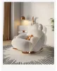 Nordic Fabric Living Room Chairs Home Furniture Light Luxury Single Sofa Lounge Chair Home Balcony Leisure Rocking Chair