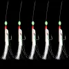 4 packs / 20pcs Mackerel Feather Cooks Sea Boat Fishing Lures Rigs