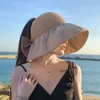 女性のための夏の帽子ファッション大規模な太陽の帽子の女性日焼け止め折りたたみ折りたたみ空のトップアンチューフhat240409
