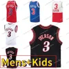 Vintage Allen Iverson Basketball Jerseys 2000 01 1996-97 Mens ed Red Blue Black Throwback Jerseyss pojkar ungdomsskjortor MN