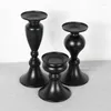 Titulares de vela Black Candlestick Votivo El Evento Metal Pillar Stand requintado Artesanato de Table Home Decoração Romântica