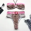 Women's Swimwear Womens Leopard Printed Brazilian Bikini Set Sexy Thong Swimsuit Two Pieces Bathing Suit Women Beach Wear