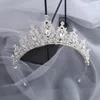 Clips de cabello Barrettes Rhiny Dinestone Luxury Crown Dadandas para mujeres novias tiaras y tocados con elegantes joyas versátiles H3H3 DR OTDGA