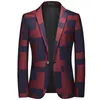 Costumes masculins 2024 Fashion Casual Boutique Business Personnalize Printing Slim Fit Blazers Jacket Suit Robe Coat Large Taille 6xl
