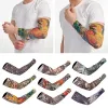 Unisex Flower Arm Sleeves Summer Cooling Elastic Tattoo Arm Sleeves Ice Cuff Running