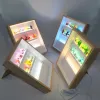 USB LED Light Photo Frame Creative Wood Display Stand Solid Wood 3d Night Light Ornaments Creative Home Decoration