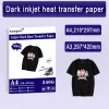 Paper A3 A4 Iron On T Shirt Heat Transfer Paper For Dark Color 100% Cotton Fabrics Cloth Inkjet Printing Design For DIY Gifts