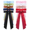 ncmama New Women Hair Bow Clips Korea Long Tassel Satin Double Layer Hairpin Elegant Ladies Bowknot Barrettes Hair Accessories