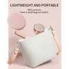 Mini Portable Folding Travel Pocket Makeup Mirror With Led Light Round Handheld Compact 10X Magnifying Pink Black Vanity Mirrors 240409