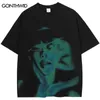 Herr t-shirts 2023 män streetwear hip hop överdimensionerade t shirt soulmate skugga abstrac grafisk tshirt orolig harajuku rippade toppar tees bomull j240409