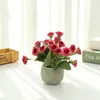 Декоративные цветы маленькие розовые бонсай симуляция искусственные зеленые растения.