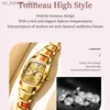 Armbandsur Olevs 7006 Original Womens Es Tungsten Steel Strap Elegant Luxury Gold Wrist Quartz för kvinnor för Girl240409