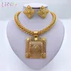 Necklace Earrings Set Gold Color African For Women Nigerian Bridal Wedding Luxury Jewellery Bracelet Ring