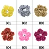 5/10 / 20pcs 6cm d'or argent rose rose fleur paillette fleur fleur artificielle bouquet rose couronne décorative de Noël mariage