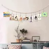 Frames 22pcs Background Wall Decor Rope Hanging Po Display Set Bead String With Clip Picture Home Props Office Bedroom Rustic DIY