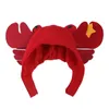 Собачья одежда милая шляпа Halloween Red Crab для кошки наряжать головной убор косплей костюм декоративные