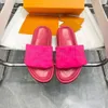 Kardborrt skiftare pool kudde komfort designer tofflor denim sandaler bredd glider kvinnor sandal gummi skor mode lätt att slitna stil bild