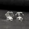 Bolzenohrringe 925 Sterling Silber kristallisierten Blumen mit klarem CZ Mode passt zu allen europäischen Schmuck für Frauen