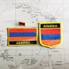 Armênia Bandeira Nacional Bordado Patches Badge Shield Squage Shape Pin um conjunto na decoração da mochila de braçadeira de pano