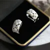 حلقات البرسيم ذات الطراز العتيق مقاس 18 كيلو بايت مع إيطاليا المصنوعة يدويًا على غرار المحكمة الفاخرة Buqlt Buqlt Star Nail Finger Designer Ring Jewelry Gift