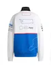 2024 F1 Fans Hoodie Unisex Formel 1 i full längd Zip Hoodie Fashion Racing Team Logo Half Zip Stand-Up Sweatshirt för män Hooded Jacket