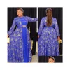 Basic & Casual Dresses African Maxi For Women 2023 Plus Size Evening Party Long Dress Africa Clothing Elegant Kaftan Muslim Chiffon D Dhxhf
