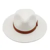 Panama Miękki kapelusz słomkowy Summer Kobiety Mężczyznę szeroką Brim Beach Sun Cap Ochrona UV Fedora Chapeu Feminino 240409