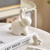 2st Modern Abstract Rabbit Figur Nordic Style Animal Ornament Family Decorative Gift Ceramic Crafts Room Decor Figurer FÖRDEL 240407