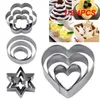 Bakformar 1/2/4st Set Heart Shape Cookie Cutter Mold Year Decoration Cake Biscuit Tools Christmas Kitchen