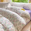 Bloemstijl dekbedoverdekte huidvriendelijke quilt deksel huisse de couette huis dekbed cover soft bed linnen (geen kussensloop)