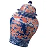 Opslagflessen blauw en witte thee kan keramische voedselbus potcontainer gedroogd fruit pot keramiek verzegeld