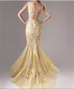 2024 ELIE SAAB Avondjurken Lace Applique Mermaid Prom -jurken Sexy pailletten illusie Arabische speciale gelegenheid jurk aangepaste feestjurk