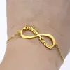 Bracelets de casal personalizados de nomes personalizados para mulheres joias de jóias de ouro, amor, aço bff memória amizade de Natal presente y2221p