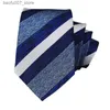 Neck Ties COVHERlab high-end mens formal attire business gray jacquard stripes high-end feel hand tied polyester tie mensQ