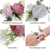 Fleurs décoratives filles demoiselle d'honneur bracelet bracelet de mariage cadeaux de mariée simulation de fête de la Saint-Dayhand