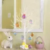 1set Pâques scintillants climatise Bonsaï Birch décorations de Pâques de Pâques Pâques œuf de bouleau suspendu pour la fête de Pâques décor