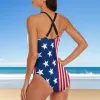 Użyty Flag Swimsuit seksowne amerykańskie gwiazdy i paski jednoczęściowe stroje kąpielowe push upnie stroje kąpielowe kolorowe kostium kąpielowy urodzinowy prezent urodzinowy