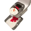 Snowman Toilet Soutr Soupt Cover Set Favors Mat de sol de toilette de Noël et couvercle de siège de toilette Produit de salle de bain Décoration du Nouvel An