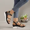 Sandales Summer High Heels Gladiator Femme Open Head Sexy Block Talon Platform Platform Shoes Backle Femmes Zapatos de Mujer