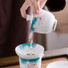 160ml White Porcelain Simple Hand-painted Ceramic Sancai Cover Bowl Kung Fu Tea Bowl Teaset Tea Ceremony Accessories Customized