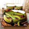 Set de cama de serpiente Cubierta de edredón de edredón de animales salvajes con cubiertas de almohadas de reina para niños Adultos Decoración de la habitación del dormitorio