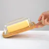 プレート長方形のチーズストレージケースバター蓋付きの新鮮な箱を維持する多目的ホームキッチンコンテナオーガナイザー
