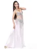 Stage Wear Sequins Belly Dance Costume Festival Outfit Women Egyptian Skirt Jazz Solid Color Line Suit Performance Latin Tassel Bra