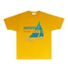 Rhude Brand Tshirts Designer T-shirts pour hommes et femmes vêtements d'été de mode à la mode RH030 Sail Feuille de voile imprimée à manches courtes T-shirt S-xxl