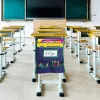 Stoel achterzak student bureau opslag zakken kinderen klaslokaal stoel zakken stoel rug organisator tas met naam tag slot backback