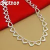 Hänge halsband Shstone 925 Sterling Silver Full Heart Necklace Womens Söta bröllopsengagemang Party Jycken Födelsedag Valentines Day Giftq