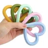 Tyry.hu 5 / 10pc Silicone Teether Baby Heart Shape Molar Doule Relief Tool Kids Teether Baby Toy Food Grade Pacificier