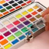 Portable Gouache Paint Set 50/72/90/100 Färg Högkvalitativ fast akvarell Pigment Nail Draw Diy Artist Kids Målningstillbehör