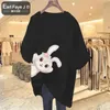 Summer Cartoon Tshirt Cotton King Size Womens Cute Rabbit Print Kawaii Plus 240409